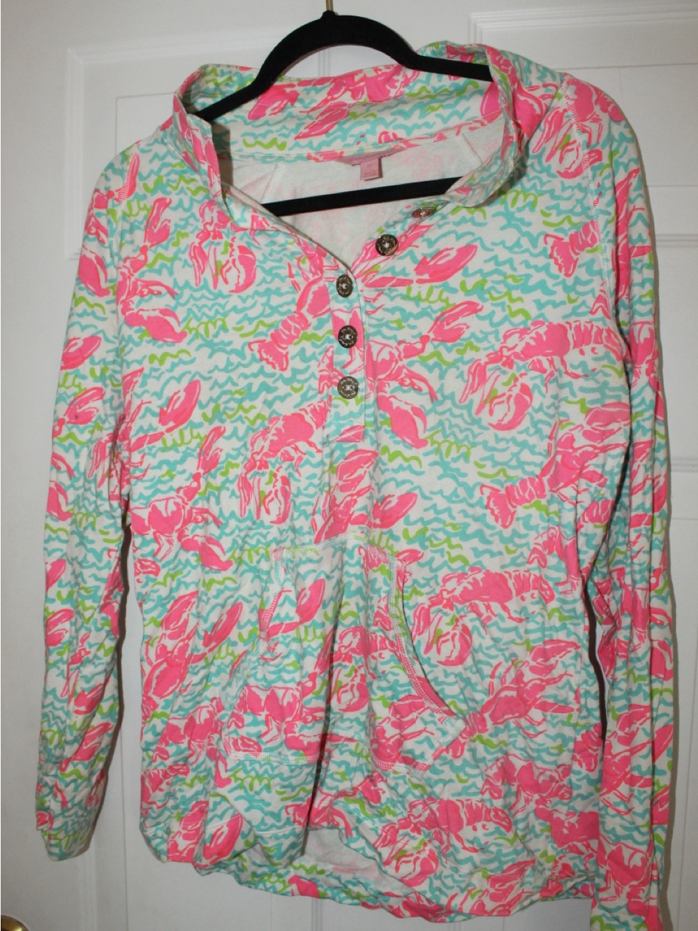 Lilly Pulitzer Mint, Pink & Lime Lobster Print Pullover